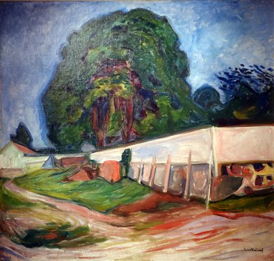 Alberi e muro del giardino in Åsgårdstrand da Edvard Munch